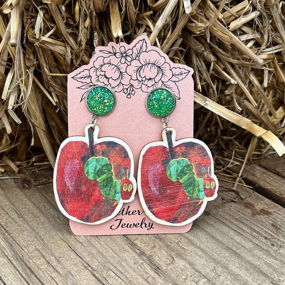 Eric Carle Book Character Earrings/ Teacher Earrings - Picture 3 of 12